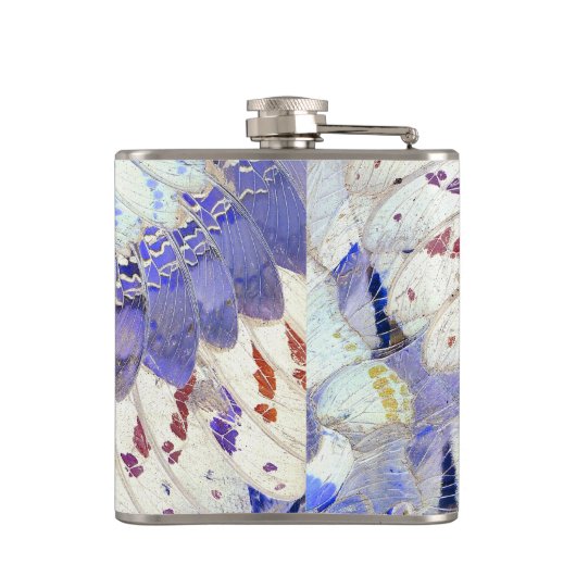 Lila Stammes- Schmetterling Wings Flachmann (Rückseite)