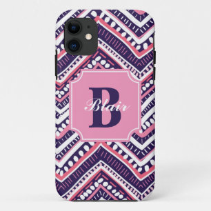 Lila Stammes- Zickzack Case-Mate iPhone Hülle