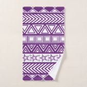 Lila Stammesdesign Badhandtuch Set (Handtuch)