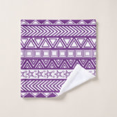 Lila Stammesdesign Badhandtuch Set (Waschlappen)