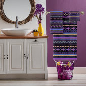 Lila Stammesdesign Badhandtuch Set