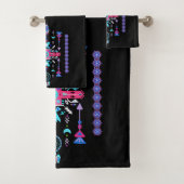 Lila Stammesdesign Badhandtuch Set (Insitu)