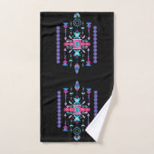 Lila Stammesdesign Badhandtuch Set (Handtuch)