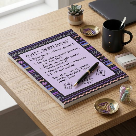 Lila Stammesdesign Notizblock
