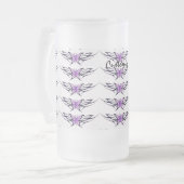 lila Stammschmetterlinge Mattglas Bierglas (Vorderseite Links)