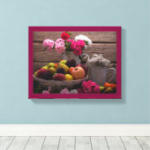 Lila Standbild-Leinwand|Tabelleneinstellung Leinwanddruck (Insitu (Holzboden))