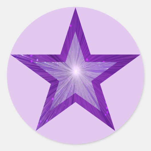 Lila Star-Aufkleber rund hell lila Runder Aufkleber (Vorderseite)