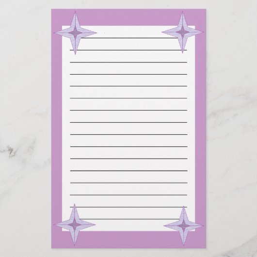 Lila Star Briefpapier (Vorderseite)