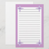 Lila Star Briefpapier (Vorne/Hinten)
