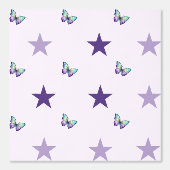 Lila Star & Butterfly-Kinderzimmer Tapete (Vorderseite)