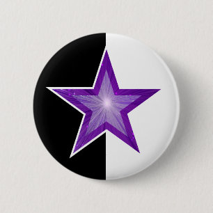 Lila Star-Button Schwarz-weiß Button