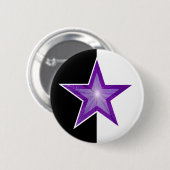 Lila Star-Button Schwarz-weiß Button (Vorne & Hinten)