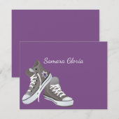 Lila Star Fade Sneakers Bat Mitzvah Vielen Dank Dankeskarte (Vorne/Hinten)