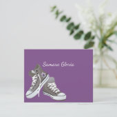 Lila Star Fade Sneakers Bat Mitzvah Vielen Dank Dankeskarte (Stehend Vorderseite)