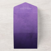 Lila Star Galaxy Universe & Gezeichnet Blumenhochz All In One Einladung (Außenbereich)