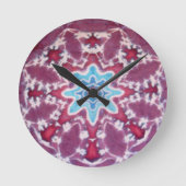 Lila-Star-Gefärbte Krawatte Runde Wanduhr (Vorderseite)