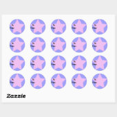 Lila-Star-Geschenksticker Runder Aufkleber (Blatt)