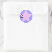 Lila-Star-Geschenksticker Runder Aufkleber (Tasche)