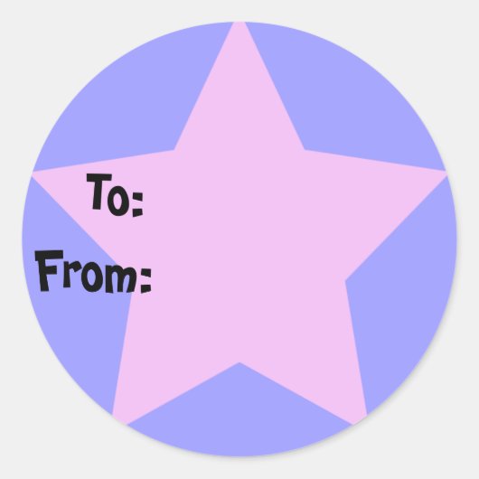 Lila-Star-Geschenksticker Runder Aufkleber (Vorderseite)
