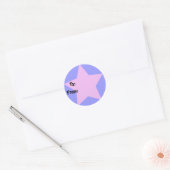 Lila-Star-Geschenksticker Runder Aufkleber (Umschlag)