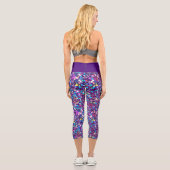 Lila Star-Glitzer Capri Leggings (Rückseite)