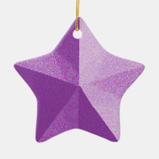 Lila Star-Glitzer-Look Ornament-Vorlage Keramik Ornament (Vorne)