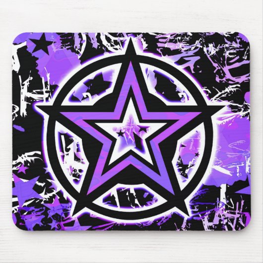 Lila-Star-Grafikmaus Mousepad (Vorne)
