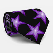 Lila Star Krawatte schwarz (Gerollt)