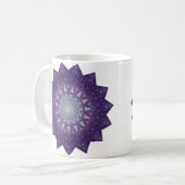 Lila Star Mandala Kaffeetasse (Vorderseite Links)