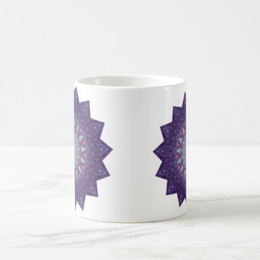 Lila Star Mandala Kaffeetasse (Mittel)