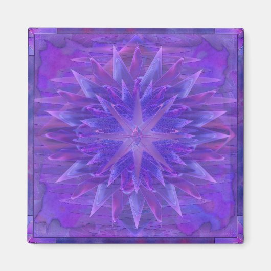Lila Star Mandala Magnet (Vorne)