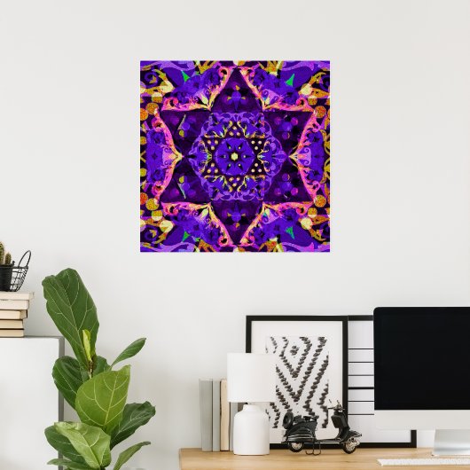 Lila Star Mandala Poster (Heimbüro)