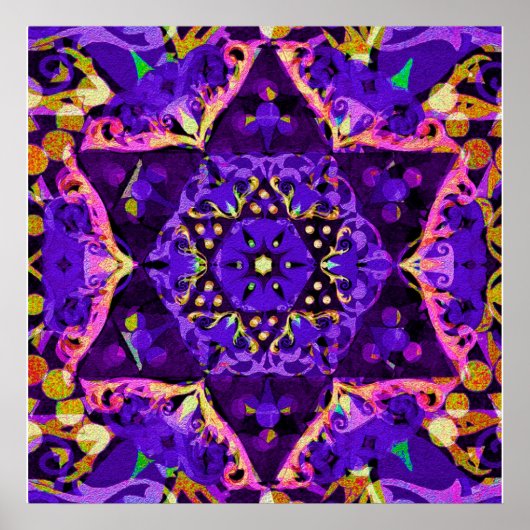 Lila Star Mandala Poster (Vorne)