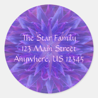 Lila Star Mandala Runder Aufkleber