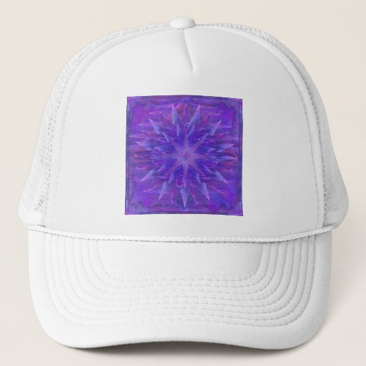 Lila Star Mandala Truckerkappe (Vorderseite)