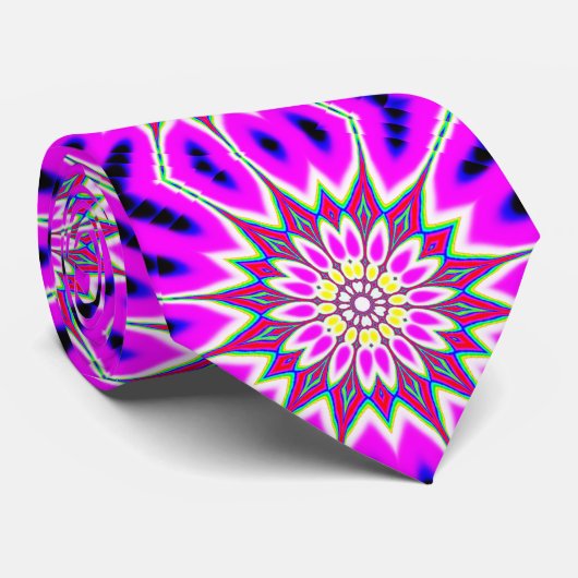 Lila Star Mirrored Krawatte (Gerollt)