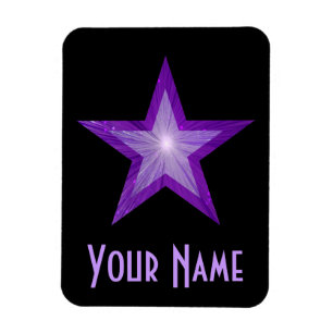 Lila Star "Name" Weichzeichner schwarz Magnet
