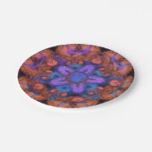 Lila Star Orange Swirl Tour Abstrakt Glow Party Pappteller (Schrägansicht)