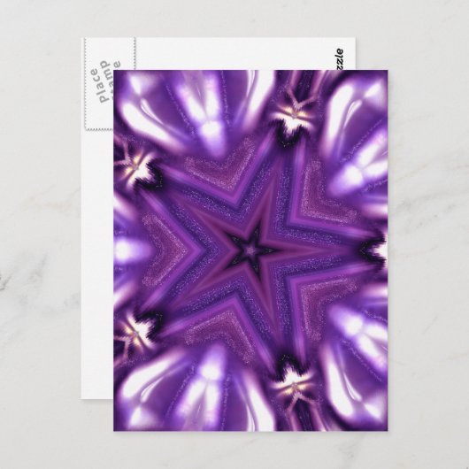 Lila Star Postkarte (Vorne/Hinten)