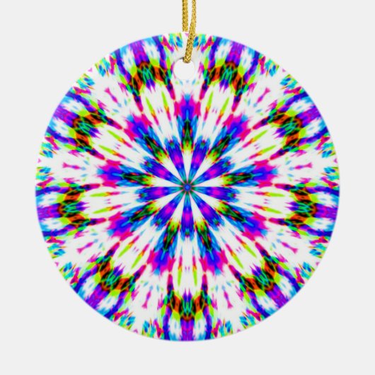 Lila Star Snowflake Keramik Ornament (Vorne)