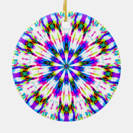 Lila Star Snowflake Keramik Ornament (Hinten)