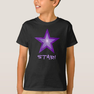 Lila Star 'STAR' Kinder T - Shirt schwarz