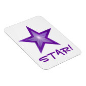 Lila Star 'STAR'-Magnet weiß Magnet (Rechte Seite)