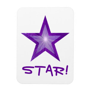 Lila Star 'STAR'-Magnet weiß Magnet