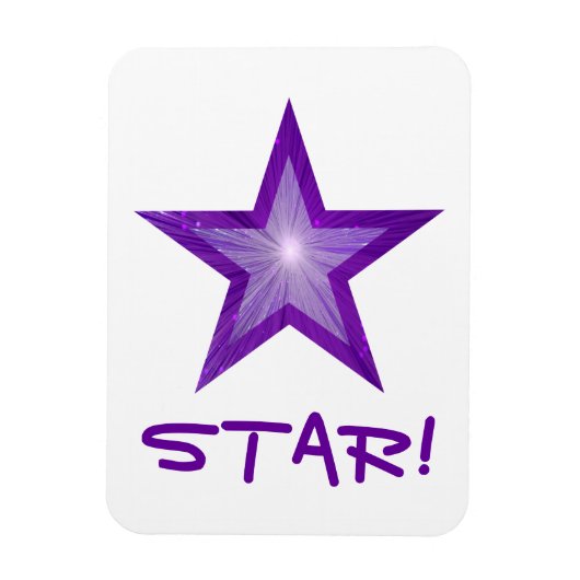Lila Star 'STAR'-Magnet weiß Magnet (Vertikal)