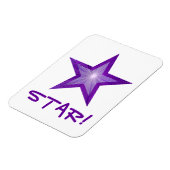 Lila Star 'STAR'-Magnet weiß Magnet (Linke Seite)