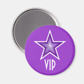 Lila Star "VIP"-Kühlschrankmagnet rund lila Magnet (Vorderseite/Rückseite)