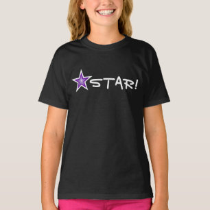 Lila Star White STAR! T - Shirt eines Mädchens sch