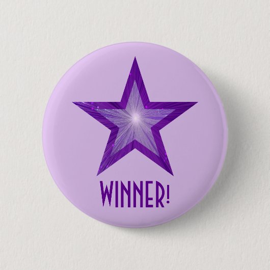 Lila Star 'WINNER' Button blass lila! (Vorderseite)
