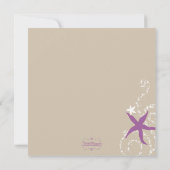 Lila Starfish Beach Brautparty Einladung (Rückseite)